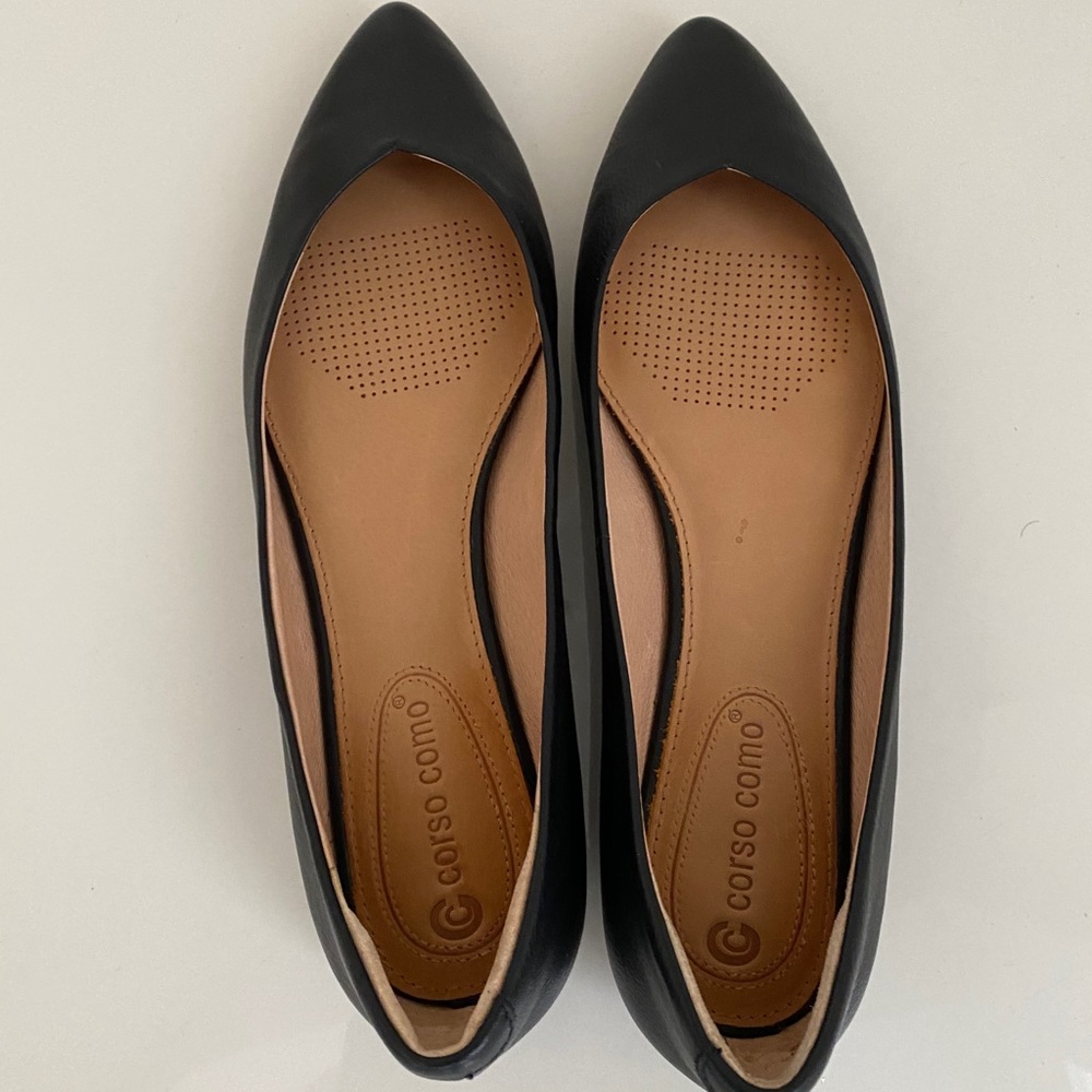 COPY - Flat Black Leather Shoes